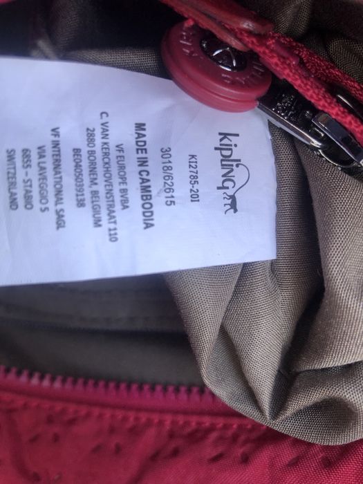 Сумка Kipling з мавпою червона жіноча