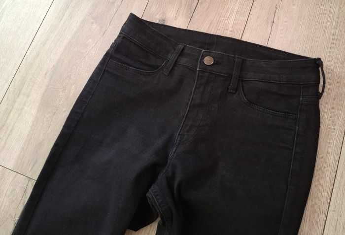 Czarne jeansy H&M rozm 26 skinny regular waist stan bdb