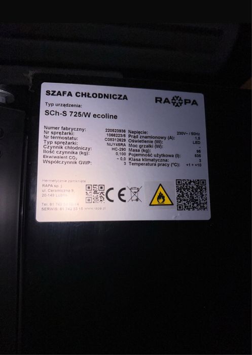 Szafa chlodzaca sch-s 725/w