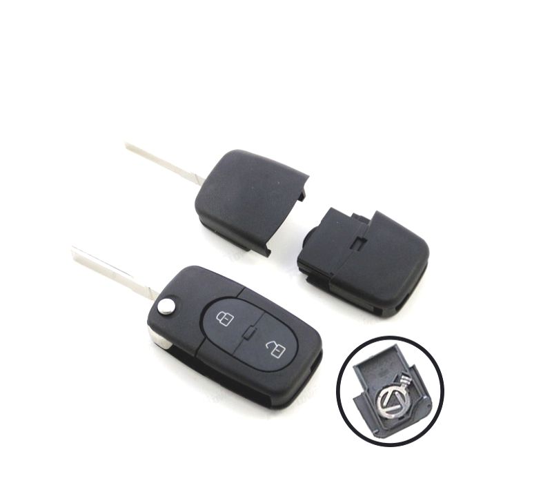 CARCAÇA CHAVES AUDI QUADRADA 2 BOTÕES LAMINA LISA PILHA 1620