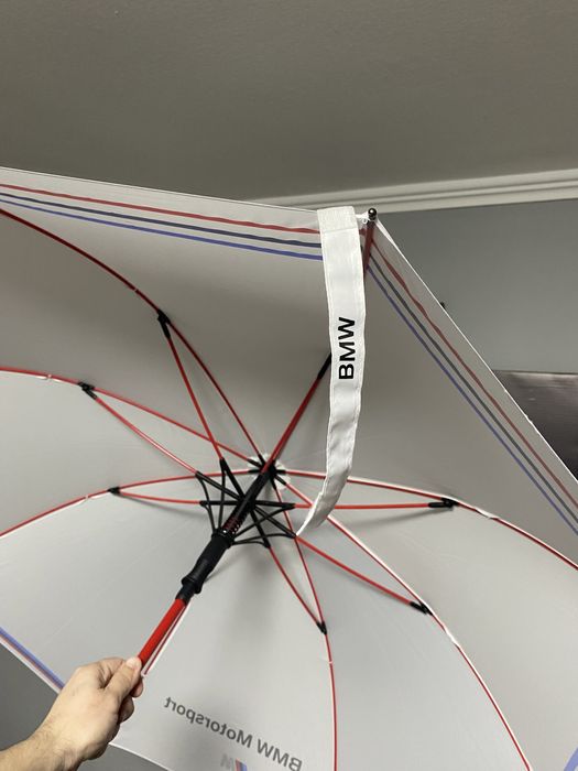 Зонт BMW motorsport ///M, парасолька BMW, білий зонт BMW