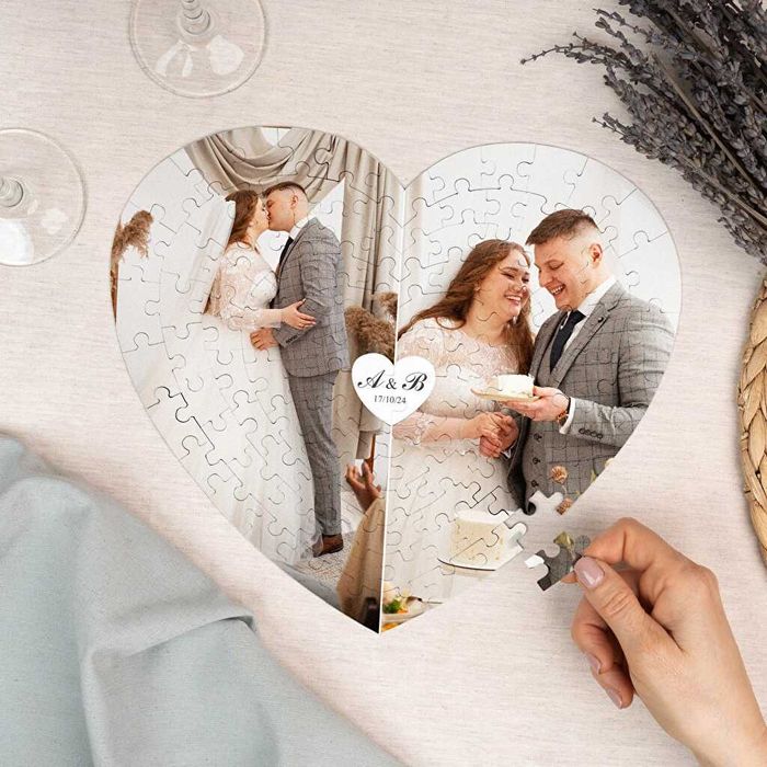 Puzzle em forma de coração personalizado