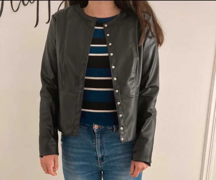 Casaco de Cabedal c/ Etiqueta Zara