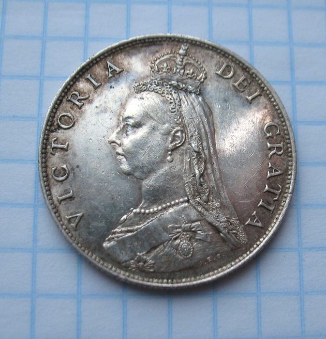 Серебряная монета Великобритании, флорин 1887