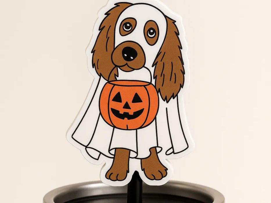 Ghost Dog Straw Stopper for Halloween