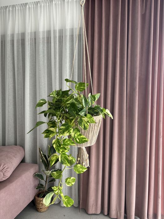 Kwietnik wiszacy koszyk korale koszyczek makrama