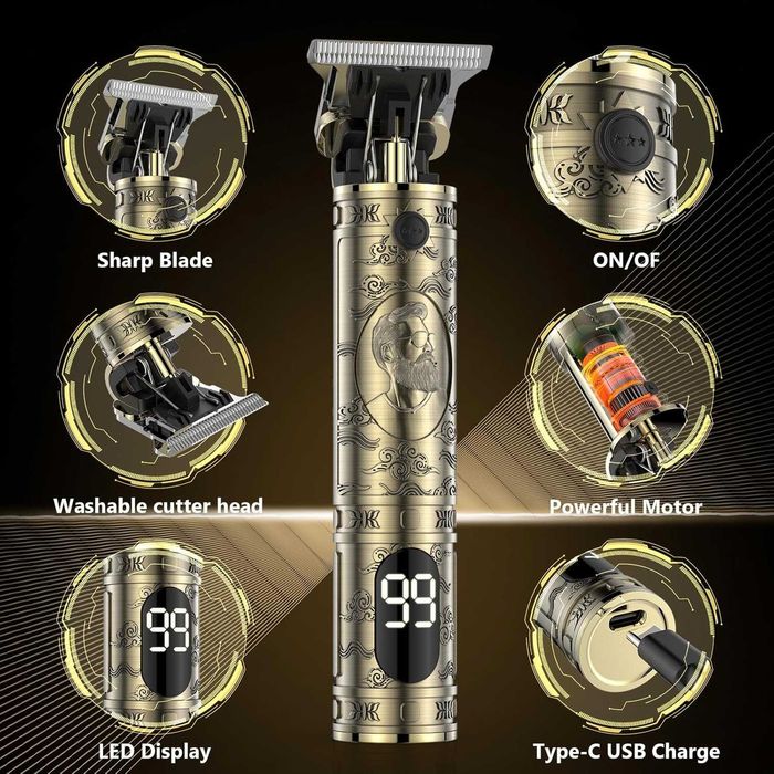 Bezprzewodowa maszynka do strzyżenia włosów i trymer do brody Solati