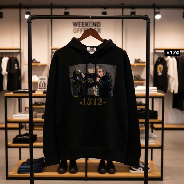 WEEKEND OFFENDER Худи Черное — 1312 — Большой Принт Толстовка Викенд Оффендер — XS S M L XL XXL