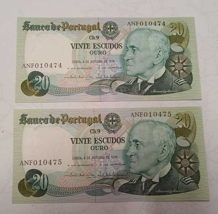 Notas 20$00 Portugal - Almirante Gago Coutinho