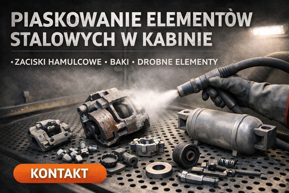 Piaskowanie elementów stalowych w kabinie