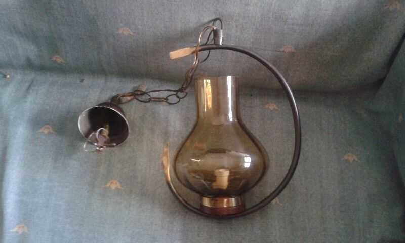 Candeeiro de tecto vidro vintage