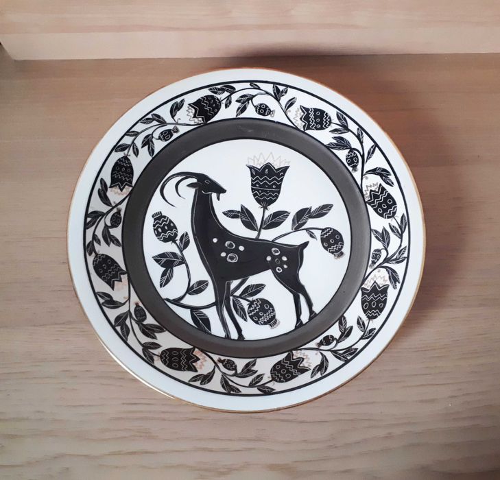 duża patera Chodzież Kwiatogal Cepelia talerz ręcznie malowany vintage