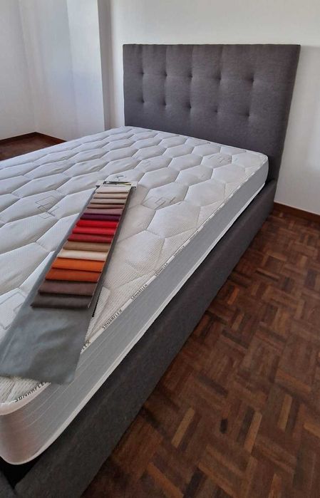 Camas de Casal Estofadas de Luxo 199€ Disp. em Várias Cores! 190x140m!