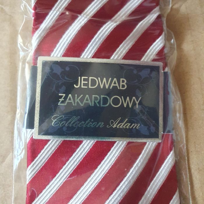 Krawat męski śledź Collection Adam jedwab żakardowy (k-9)OK