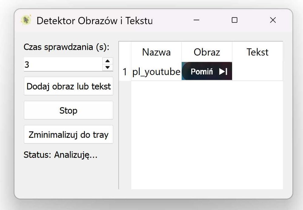 Detektor - Klikacz Windows (pomijanie długich reklam YouTube)