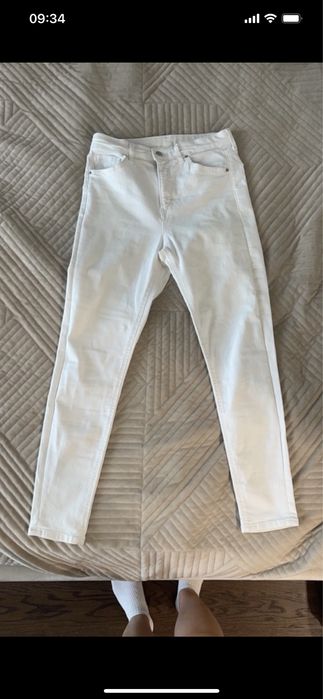 TOPSHOP Jeans Skinny Fit 30x32 wysoki stan białe