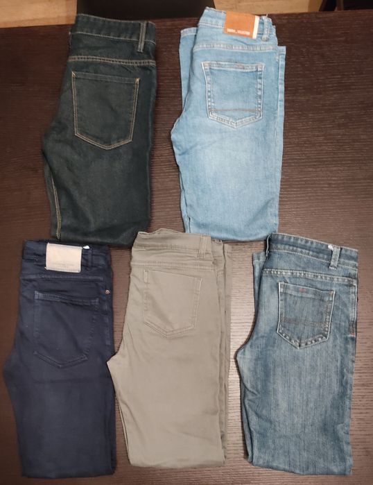 Pack de 5 pares de calças de ganga de criança 11-12 anos