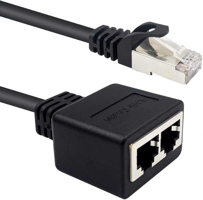 Adaptador Rj45 1 Macho Para 2 Fêmeas Para Extensão De Cabo Ethernet