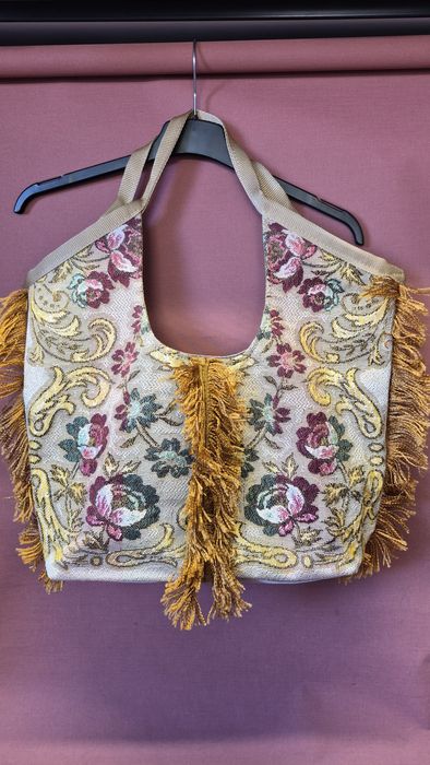 Vintage torba unikat boho na ramię duza shopper