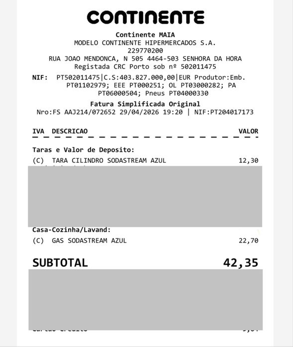 Cilindro Sodastram cheio