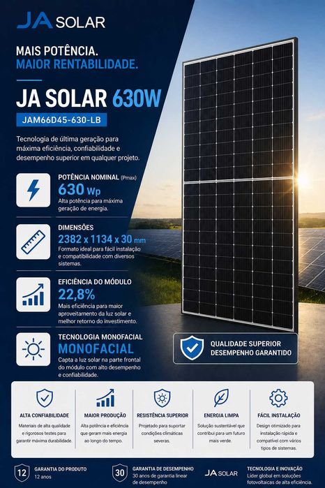 JA SOLAR 630W - JAM66D45-630/LB