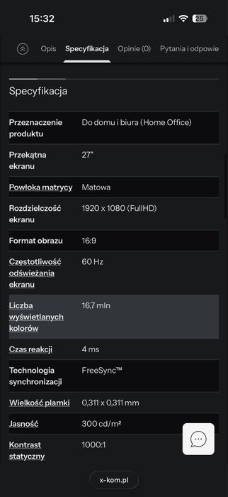 Monitor Samsung 27 cali FullHD 60 hz 4ms