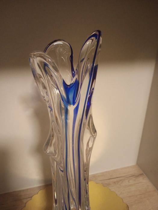 Wysoki wazon, lata 70-te XX w. Kobalt, stan bdb.