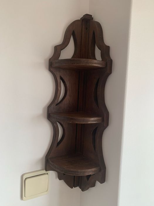 Prateleira de Canto em Madeira Vintage