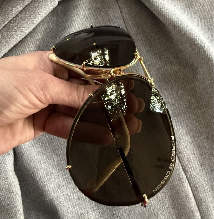 Porsche Design  P’8478 Titanium Aviator Złote Okulary + etui LV lub VB do wyboru