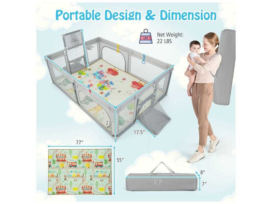 Манеж Costway BB5863HS