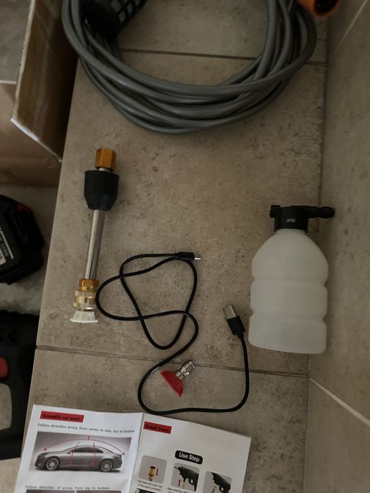 Pistola bateria de pressão para lavar carros, muros, etc