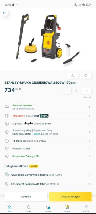 Myjka ciśnieniowa STANLEY 170 BAR