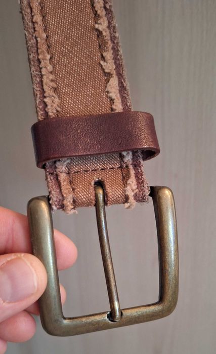 Pasek skórzany brązowy Ciekawy design