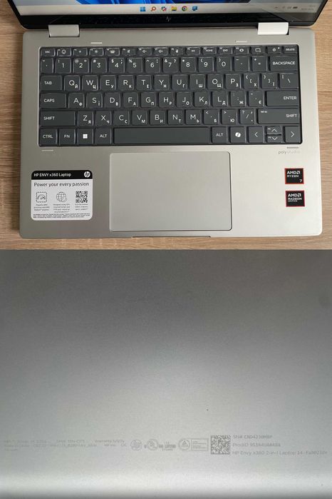 New HP Envy 14 Rzen AI 7 8840 16 ddr5 Rdeon 780 512 Bat 14ч 1.4кг 2025