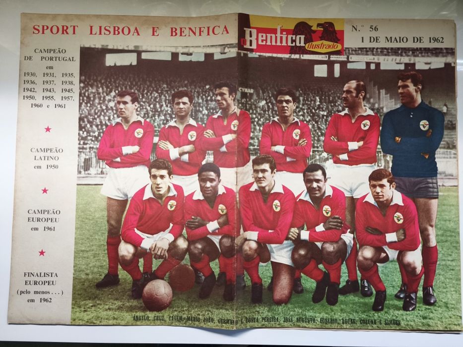 Revista "O Benfica ilustrado" N°56 de 1 de Maio de 1962