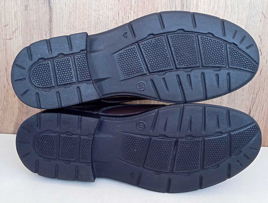 Німецькі шкіряні чоловічі туфлі коричневі на липучках весна осінь р 44