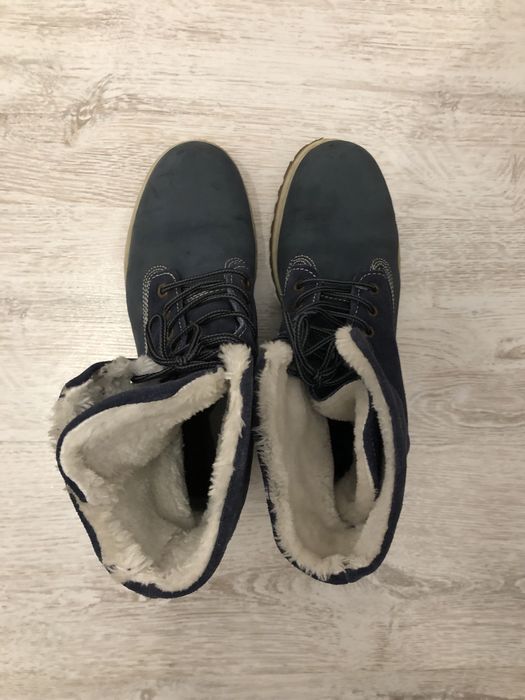 buty trapery/zimowe niebieskie