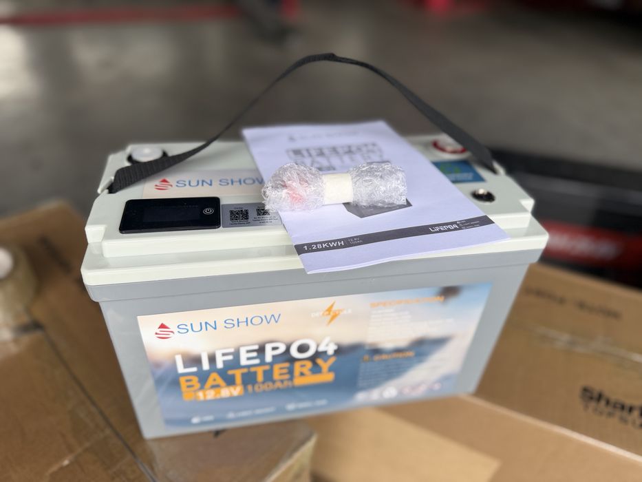 Акамулятор Lifepo4 12V100 Блютуз залізо-фосфатний Sandisolar 5 років гарантії!