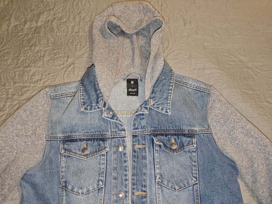 Kurtka kamizelka jeansowa z kapturem jacket Denim Co. Adidas Puma Nike