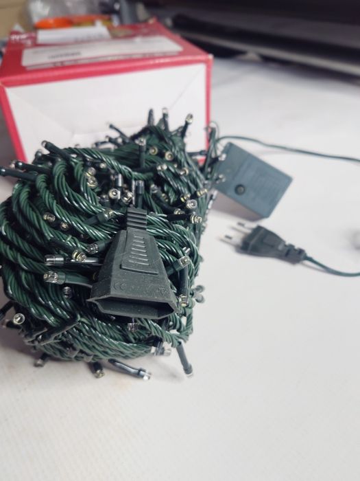 Lampki choinkowe 500 LED 32 metry zimny biały NA ZEWNĄTRZ IP44 Nowe