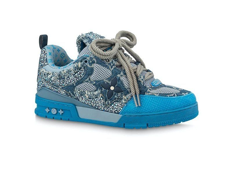 ДОСТАВКА 1-2 ДНІ‼️Louis Vuitton Skate Trainer Blue Swarovski Monogram.