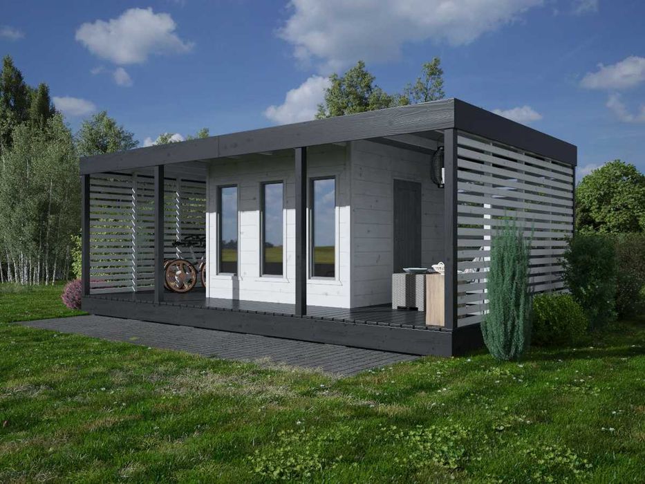 DOMEK 35m2 na ROD domek 4x4 taras 4x4 MDN10A biuro gabinet siłownia