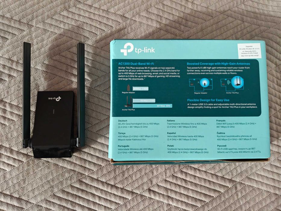 Karta Wi-Fi TP-LINK Archer T3U Plus  Wi-Fi AC1300 USB