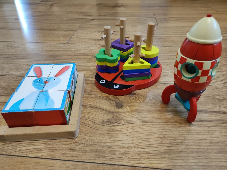 Układanki janod rakieta puzzle drewniane
