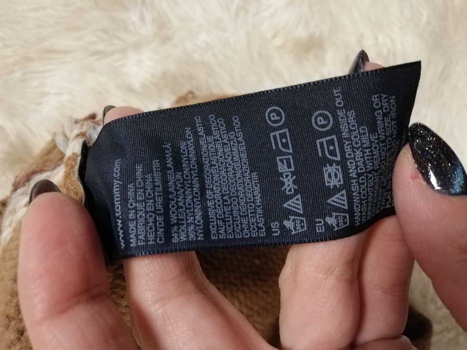 sweter wełniany Tommy Hilfiger M 38 brąz