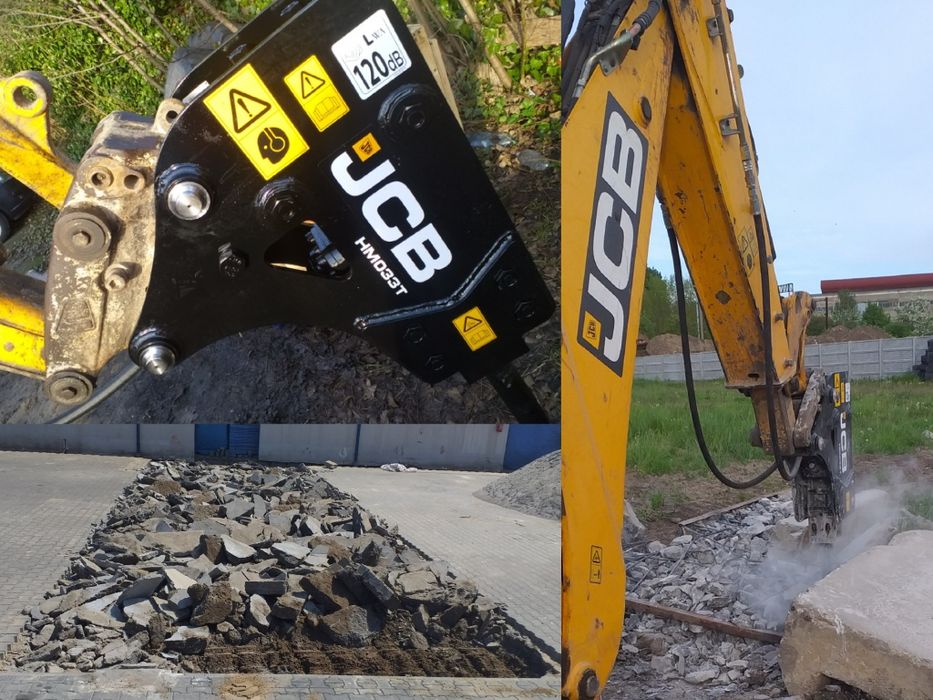 Usługi koparko-ładowarką,kucie młotem betonu, wyburzenia,rozbiórki