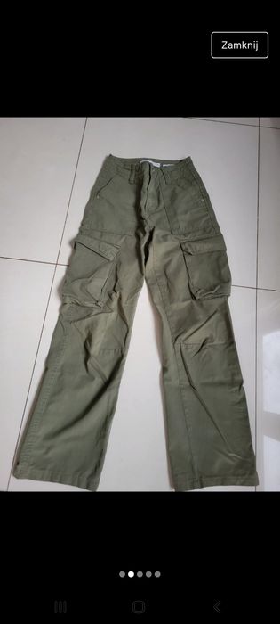 Spodnie zielone Cargo Bershka 32 xxs
