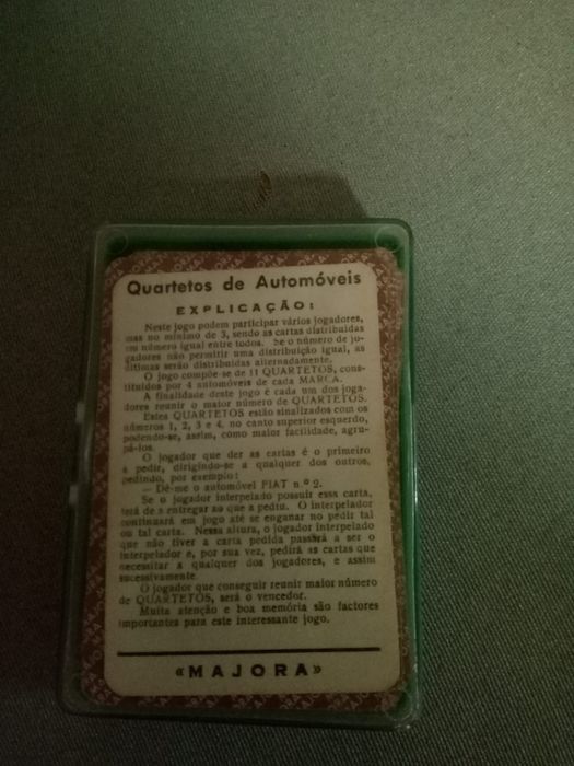 Jogo Vintage quartetos de automóveis Majora coleção