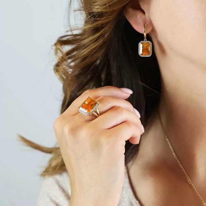 Pierścionek z cytrynem i diamentami Adiamo R33406 Y CT