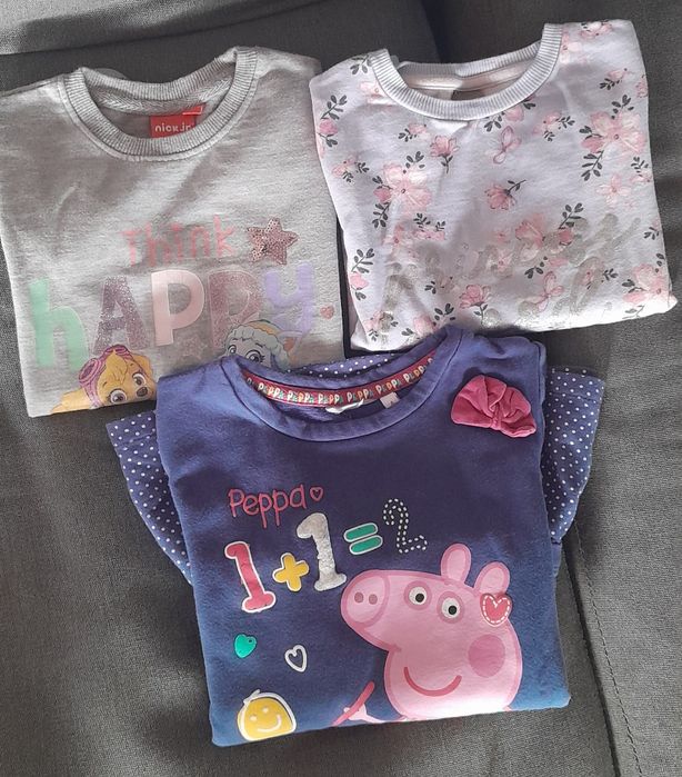 Bluzy 3 szt disney paw patrol świnka peppa 104/110